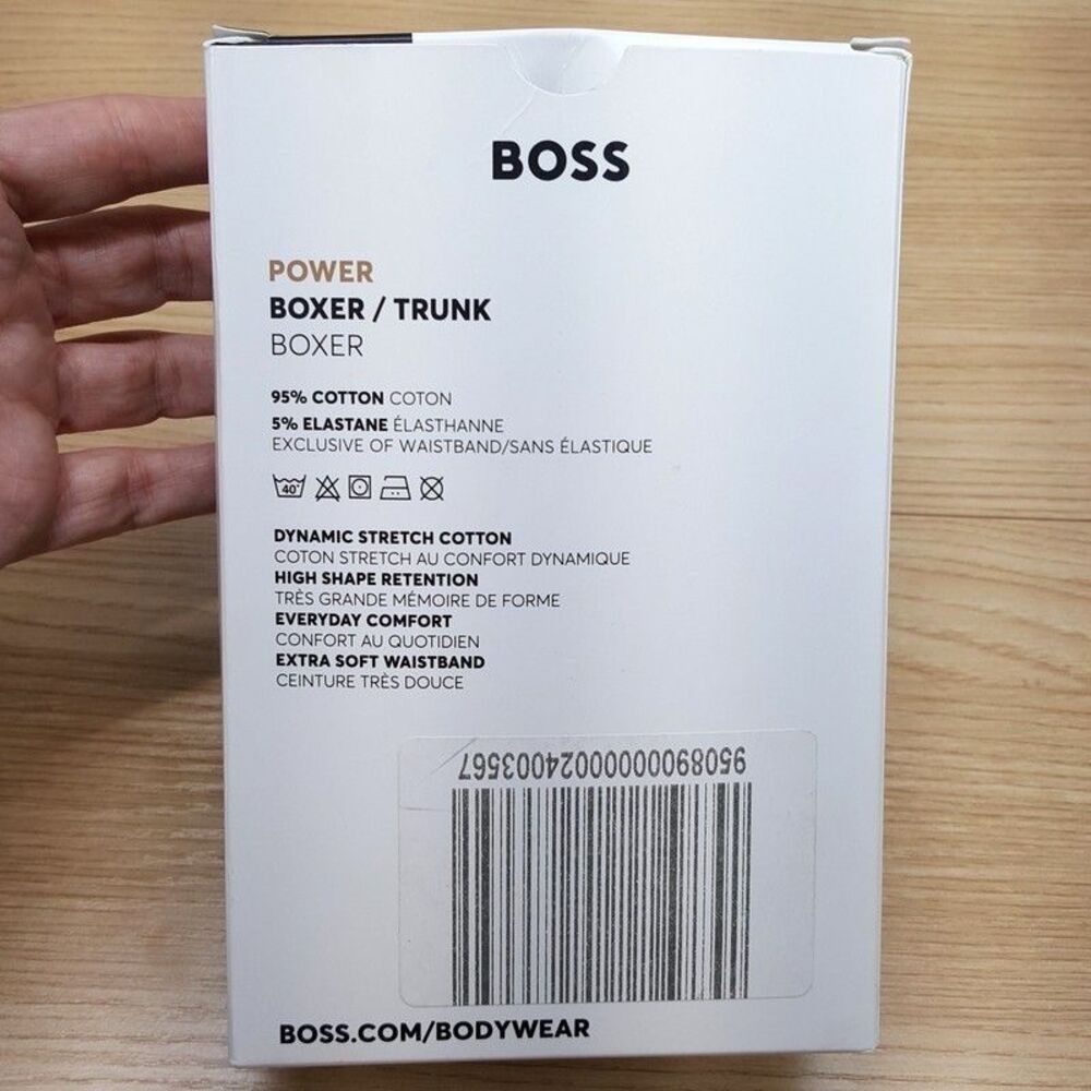 HUGO BOSS Boxer Briefs Mens Small 3-Pack Power Trunk Cotton Stretch Logo - Picture 5 of 7